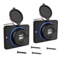 thumbnail image 1 of Enchufe USB doble de 12 V, montaje en panel empotrado, puerto USB de 3,1 A, cargador de coche rápido hembra resistente al agua para autobús, RV, barco, automotriz, marino, ATV, camión, carrito de golf, 1 of 5