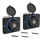 thumbnail image 1 of Enchufe USB doble de 12 V, montaje en panel empotrado, puerto USB de 3,1 A, cargador de coche rápido hembra resistente al agua para autobús, RV, barco, automotriz, marino, ATV, camión, carrito de golf, 1 of 5