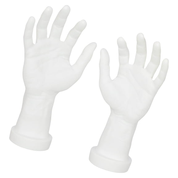 2pcs Sturdy Faux Human Hands Mannequin Male Hand Realistic Display Props for Nails Training and Party Decorations