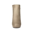 thumbnail image 6 of BLISSFUL STEP Women's Block Heel Platform Ankle Boots Nude 9, 6 of 7