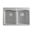 thumbnail image 7 of Kohler 8185-1-CM2 Kennon Kitchen Sink, 33 in, Matte Brown Matte Brown 33 in. Double Bowl Equal, 7 of 7