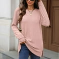 thumbnail image 3 of FAIWAD Long Sleeve Tops for Women Casual Crew Neck Long Sleeve Knitted Pullover Side Split Dressy Fall Winter Clothes, 3 of 8
