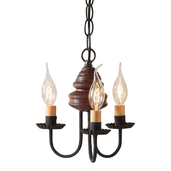 Irvins Country Tinware Bellview Chandelier in Plantation Red