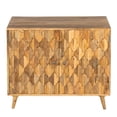 thumbnail image 5 of 36 Inch Handcrafted Accent Cabinet 2 Honeycomb Inlaid Doors Mango Wood Natural Brown - Saltoro Sherpi, 5 of 7