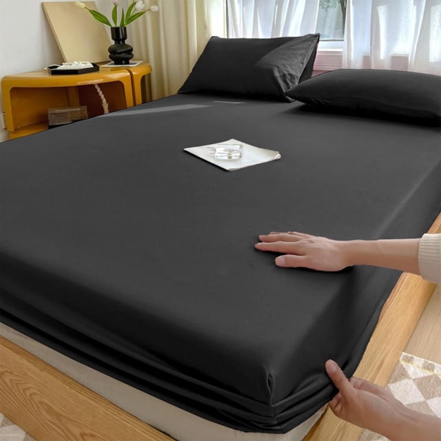 Drap-housse Antidérapant pour Lit Double, Protège-Matelas Élastique Qui Reste en Place avec Protection Complète, Fibre Douce et Confortable pour un Sommeil Réparateur