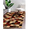 thumbnail image 3 of Unique Loom Barista Geometric Squares Area Rug 5' x 8' Rectangular Multi/Beige, 3 of 5