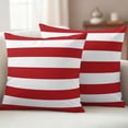 thumbnail image 6 of 2 Pack Outdoor Waterproof Throw Pillow Covers,Christmas Red White Striped Decorative Square Pillow Case Patio Pillowcases for Chair Couch Sofa 16x16in, 6 of 9