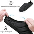 thumbnail image 3 of Down Cotton Slippers for Men Comfy Warm Slip on Shoes Memory Foam House Shoes, Black 10, 3 of 6