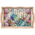 thumbnail image 1 of Diamond Art Painted Rectangular Dot Drilled Wooden Tray, Handmade Wooden DIY Tray Diamond Wooden Tray Dinner Plate for Restaurant Snack Tray Tea Tray Coffee-#18-Hummingbird, 1 of 8