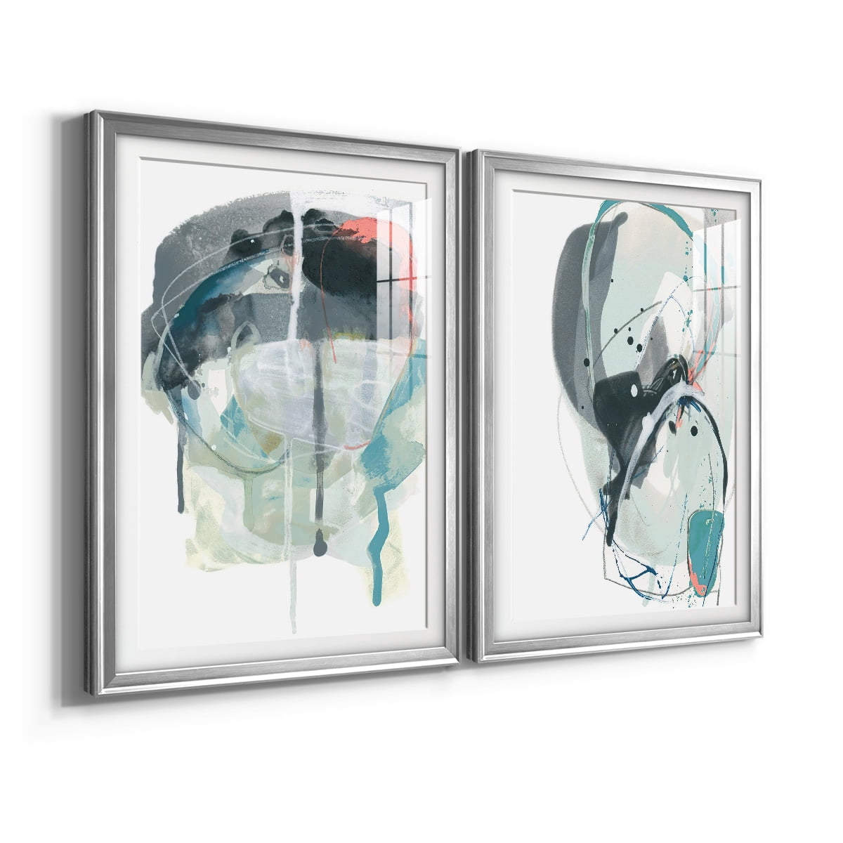 Wexford Home Stone Aperture III Premium Framed Print, 30.5" x 42.5" - Ready to Hang, Silver (Set of 2)