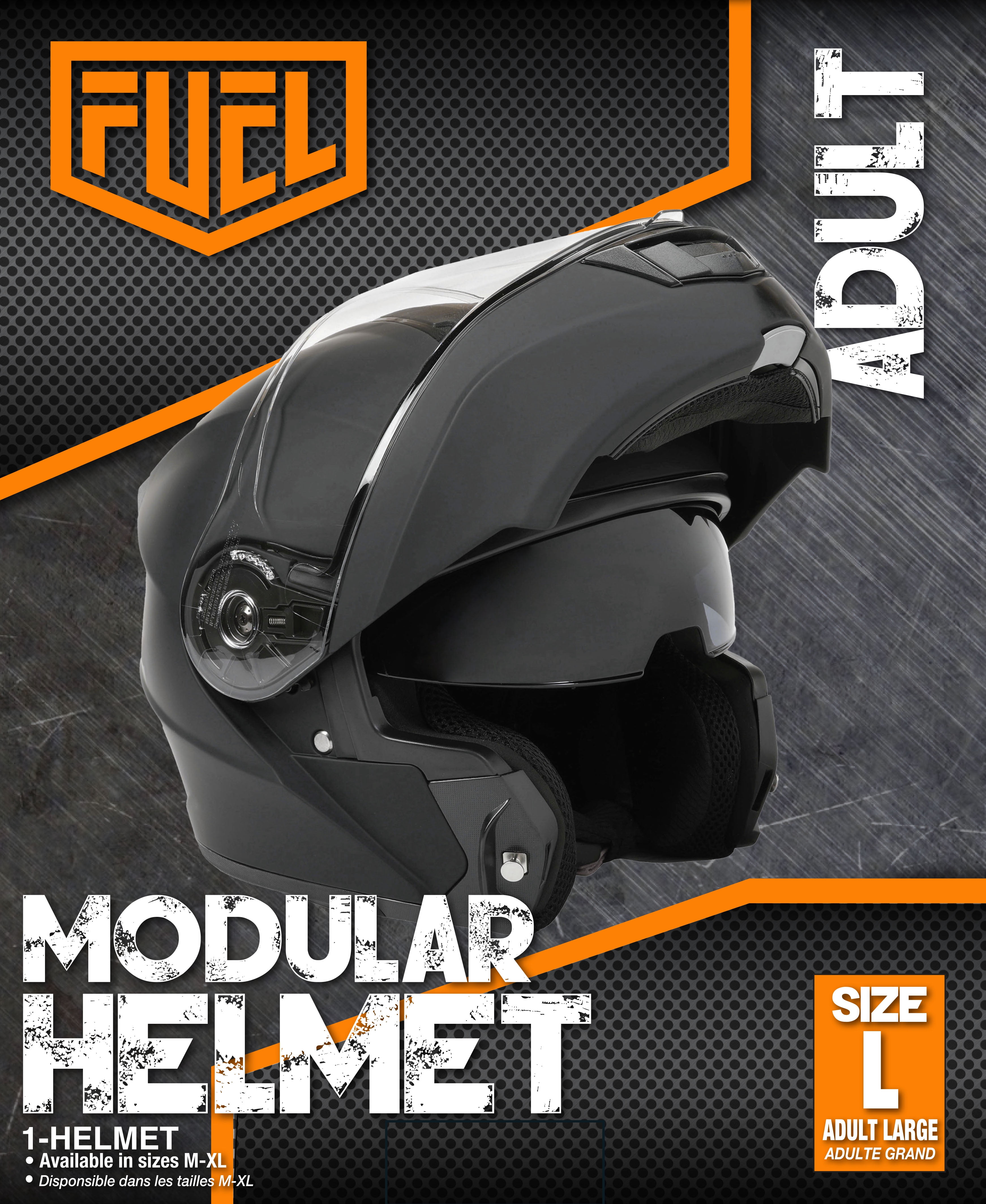 Fuel Helmets ACE Adult Modular Helmet - Large, Black