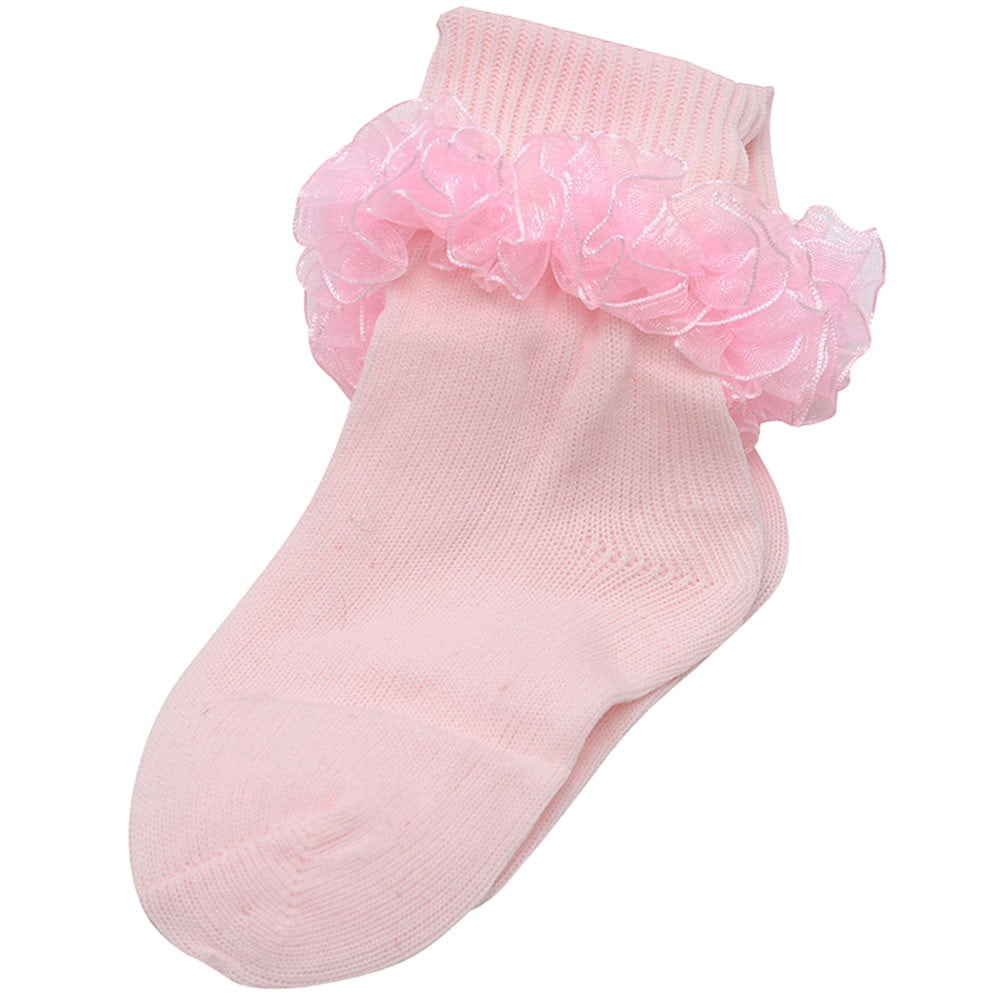 baby pink frilly socks