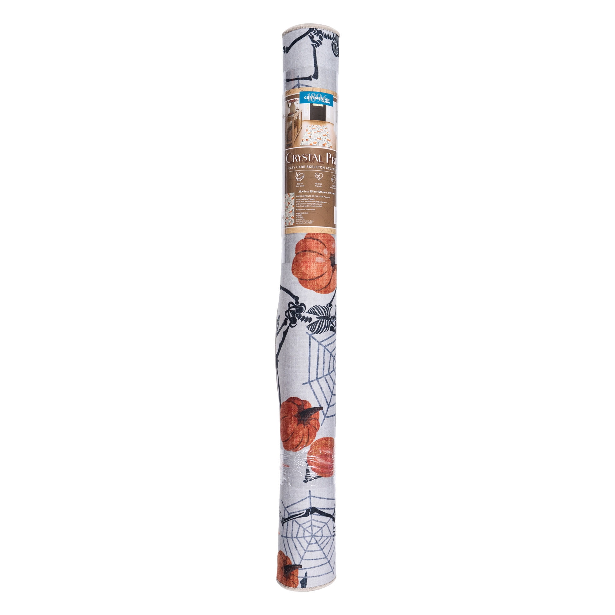 Skeleton Printed Runner, 40"x55", Polyester pile