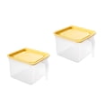 thumbnail image 3 of 2 Pcs 1.4L Household Sealed Crisper Food Storage Box Fresh Keeping Container Grains Beans Stackable Storage Case with Lid and Handle for Fridge - Size S (Yellow), 3 of 7