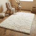 thumbnail image 2 of Stylish 3x5 Flokati Rug. Soft and fluffy 3” shag pile. 100% natural wool. Authentic Greek Flokati Rug. Off White Area Rug, 2 of 7