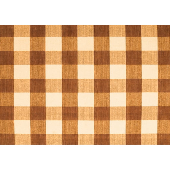 Ahgly Company Indoor Rectangle Checkered Orange Modern Area Rugs, 2' x 3'