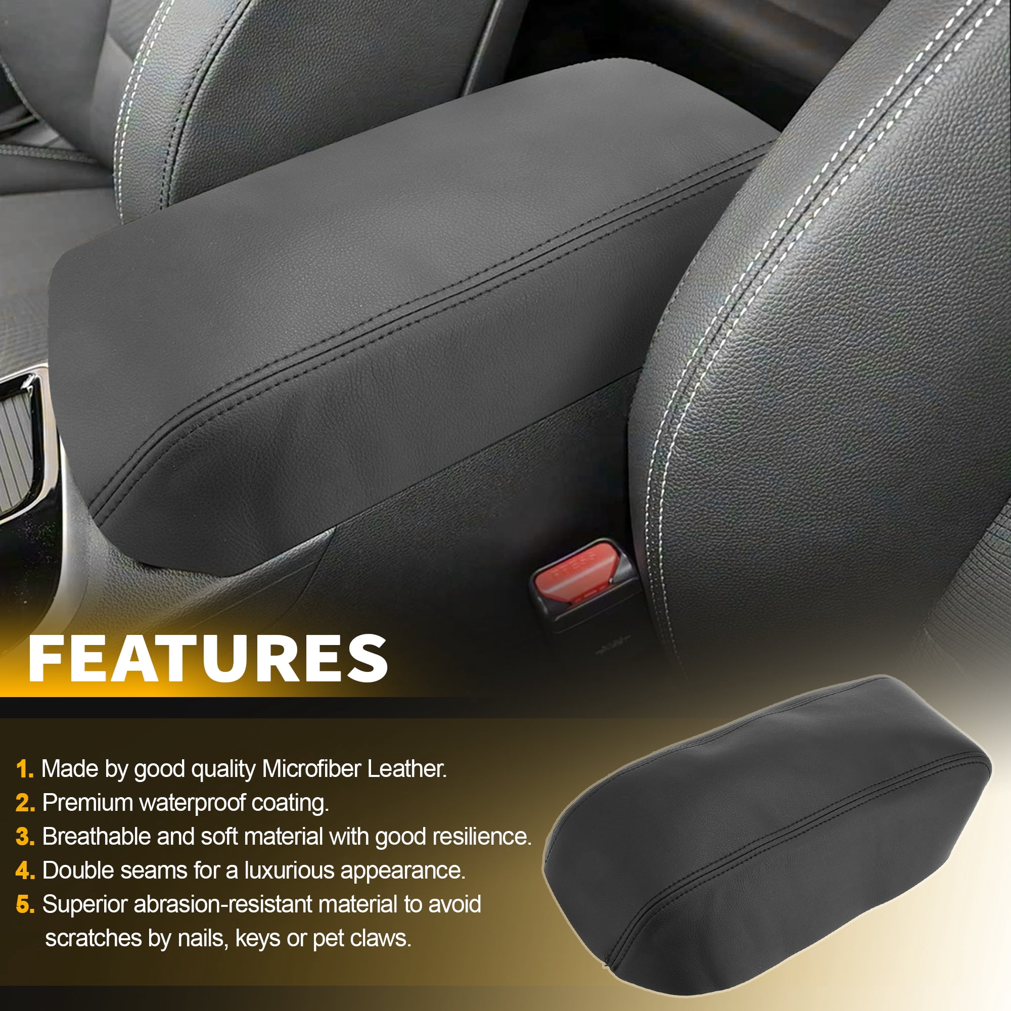 Unique Bargains Premium Center Console Armrest Cover for Hyundai Sonata 2015-2019 Models