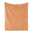 thumbnail image 1 of Geometric Soft Flannel Fleece Throw Blanket, Retro Style Grunge Looking Pattern with Square Tiles Rough Graphic, Cozy Plush for Indoor and Outdoor Use, 60" x 80", Pale Orange Vermilion, by Ambesonne, 1 of 6