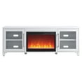 thumbnail image 6 of Evelyn&Zoe Quincy Rectangular TV Stand with 26" Crystal Fireplace for TV's up to 75", White, 6 of 16