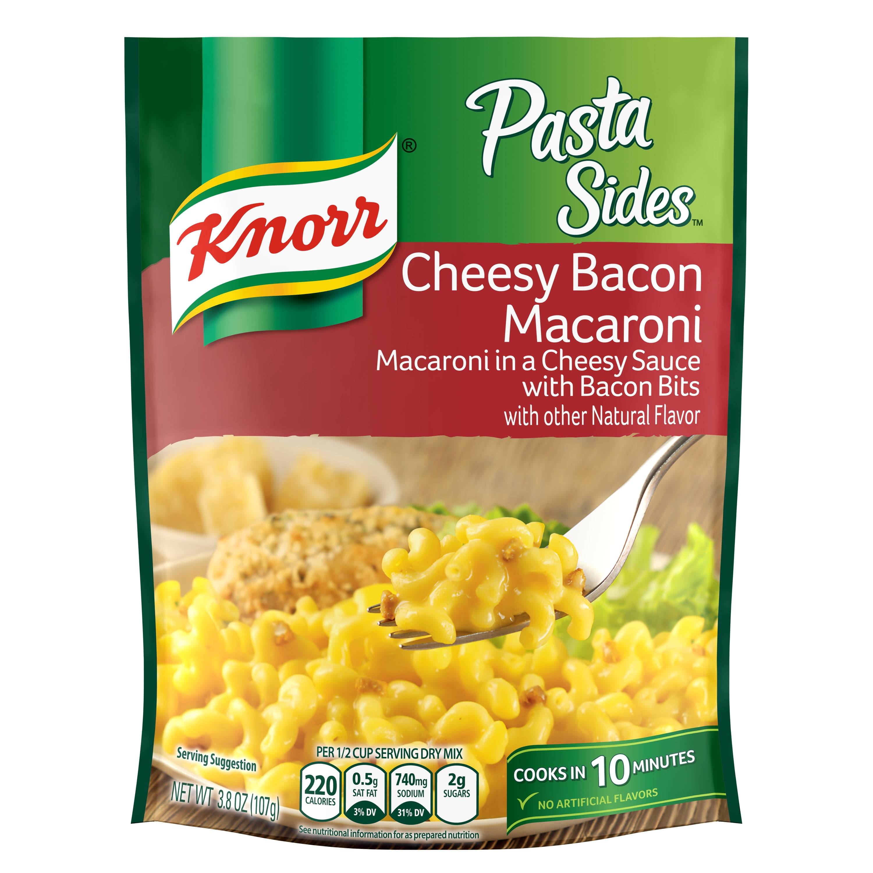 Knorr Pasta Sides Dish Cheesy Bacon Macaroni 3.8 oz