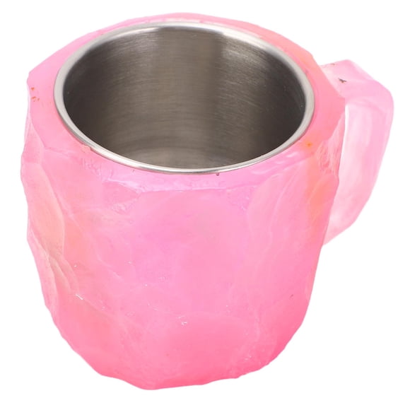 Taza De Café De Mineral De Lujo De 320 Ml, Taza De Café Decorativa De Resina Con Revestimiento De Acero Inoxidable, Para Oficina En Casa