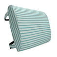 thumbnail image 1 of Teal Lumbar Pillow, Horizontal Zigzag Lines Chevron Triangles Pattern Simple Classical Geometric Design, Soft Back Cushion for Office Chairs with Adjustable Straps, 14" x 13", Cream Teal, by Ambesonne, 1 of 7