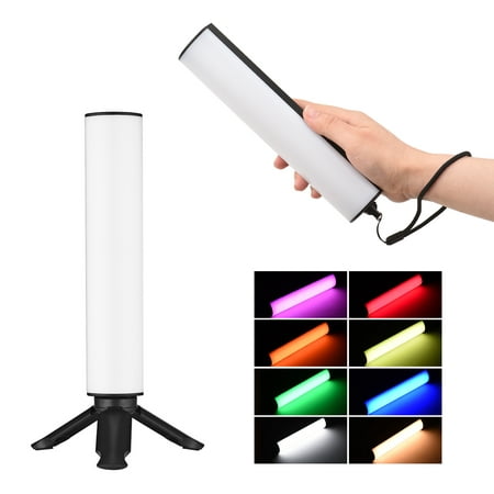 Image of Andoer W200RGB Portable Video Rechargeable RGB Fill 2500K-9000K Dimmable 20 Effects CRI95+ LCD Screen Magnetic Backside with Desktop Tripod Wrist Strap for Vlog Live Streaming Video Con