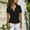 Black, variant on Aloohaidyvio Shirts for Women,Women Casual Solid Short Sleeve Turn Down Collar Pockets Buttons Shirt Tops