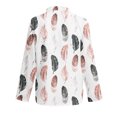 thumbnail image 5 of Blusa informal para mujer, cuello redondo, manga larga, estampado, camisa suelta, tops, botones, cárdigan Pompotops  FGAJ6849, 5 of 5