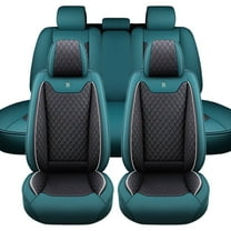 Maidao Car Seat Covers Full Set for Lexus for GX 2003-2009 5 Seats Compatible Airbag Waterproof Premium Leather Front and Back Seat Protectors Black and Green
