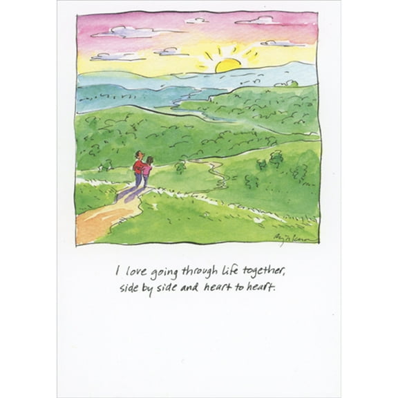 RSVP Couple on Hillside Watching Sunrise: Going Through Life Together Father's Day Card for Husband