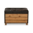 thumbnail image 4 of Baxton Studio Marelli Rustique Brun Foncé Similicuir Rembourré Ensemble de 2 Poufs de Rangement en Bois 2 Pcs, 4 of 5