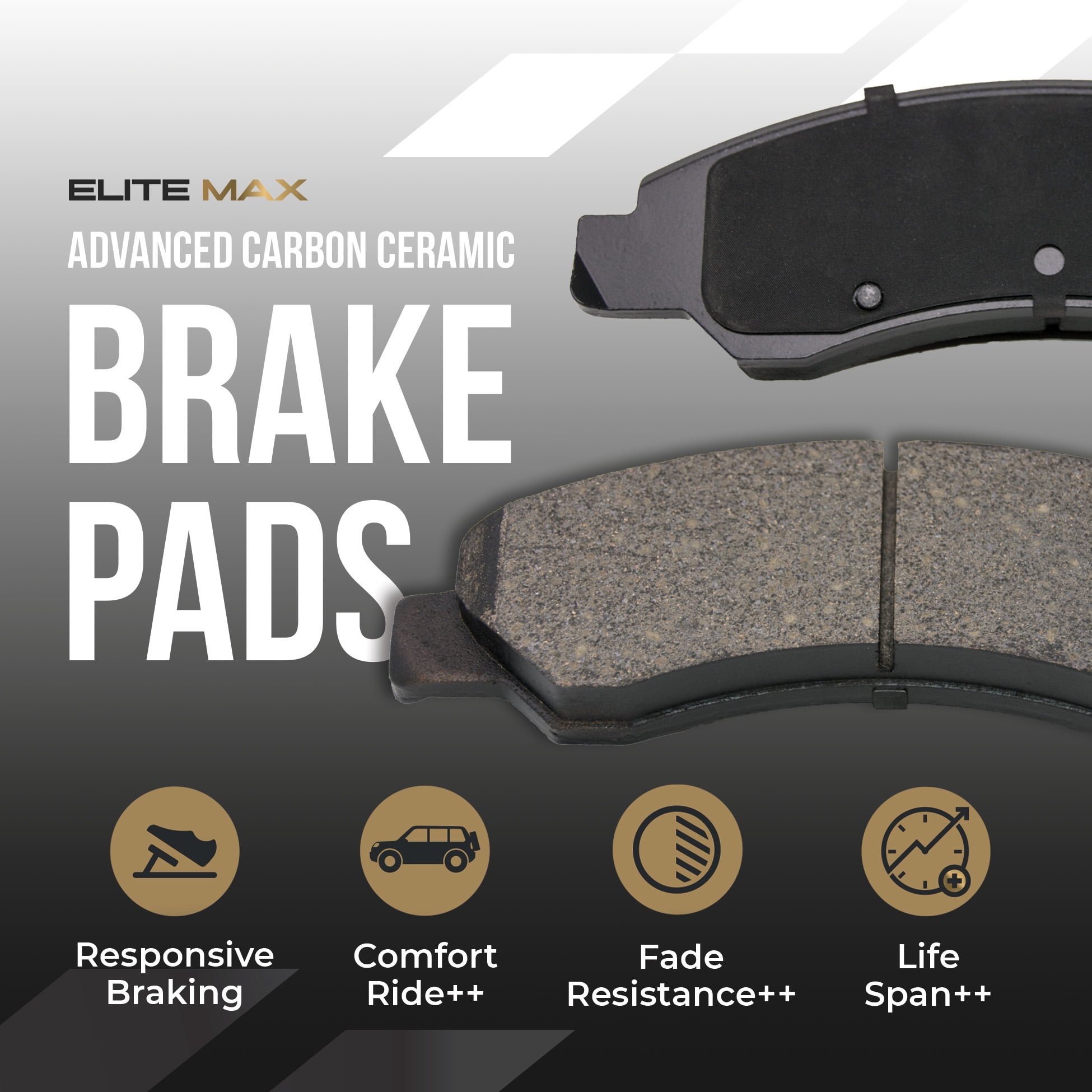 MAX Advanced Brakes - Front Brake Kit For 2013-2018 Hyundai Santa Fe Sport, 2014-2020 Kia Sorento | Carbon Ceramic Brake and Rotor Kit | Daily Driving Geomet Coated Brake Rotors