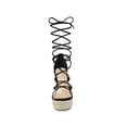 thumbnail image 5 of BLISSFUL STEP Women's Platform Espadrilles Wedge Heel Transparent Straps Sandals Black 7, 5 of 7