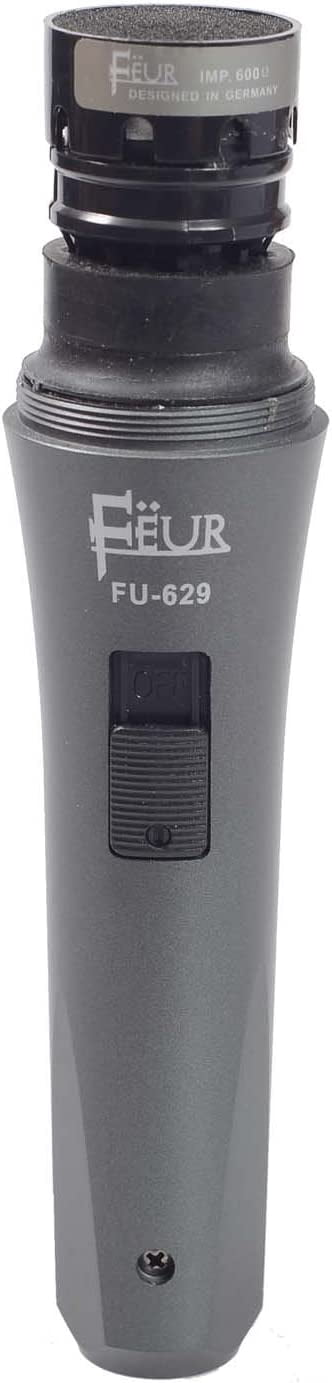 Feur Professional Dynamic Microphone - Cardioid Vocal Handheld - On/Off Switch, Heavy-Duty Aluminum Body