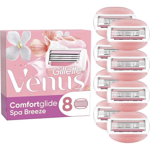 Gillette Venus Comfortglide Spa Breeze Refill Razor Blade Cartridges, 8 count