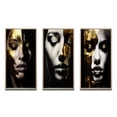 thumbnail image 2 of Designart "Sensual Glamour Portrait of a Woman in Black and Gold III" Fashion Woman Framed Wall Art Set Of 3 - Gold Glam Frame Canvas Set For Living Room Decor, 2 of 6