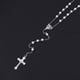 thumbnail image 4 of Rosario cristiano de perlas para hombres y mujeres, collar con crucifijo, recuerdo de oración (blanco), 4 of 7