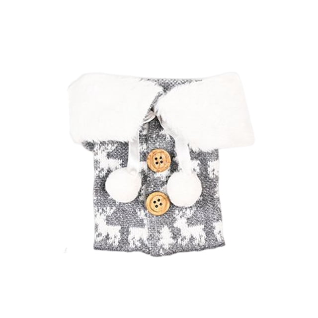 Ounissouiy Cubierta de botella de vino Pajarita Encaje Árbol de Navidad con cuello de comedor Ropa de botella de vino Rojo Gris Bolsa de Kits de decoración para fiestas Gris