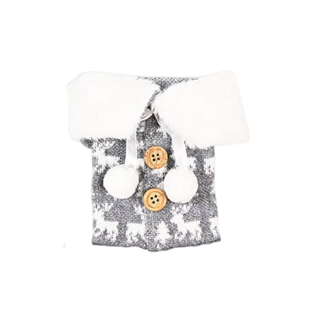 Bewildely Cubierta de botella de vino Pajarita Encaje Árbol de Navidad con cuello de comedor Ropa de botella de vino Rojo Gris Bolsa de champán Kits de decoración para fiestas Gris Bewildely HA070136-02B