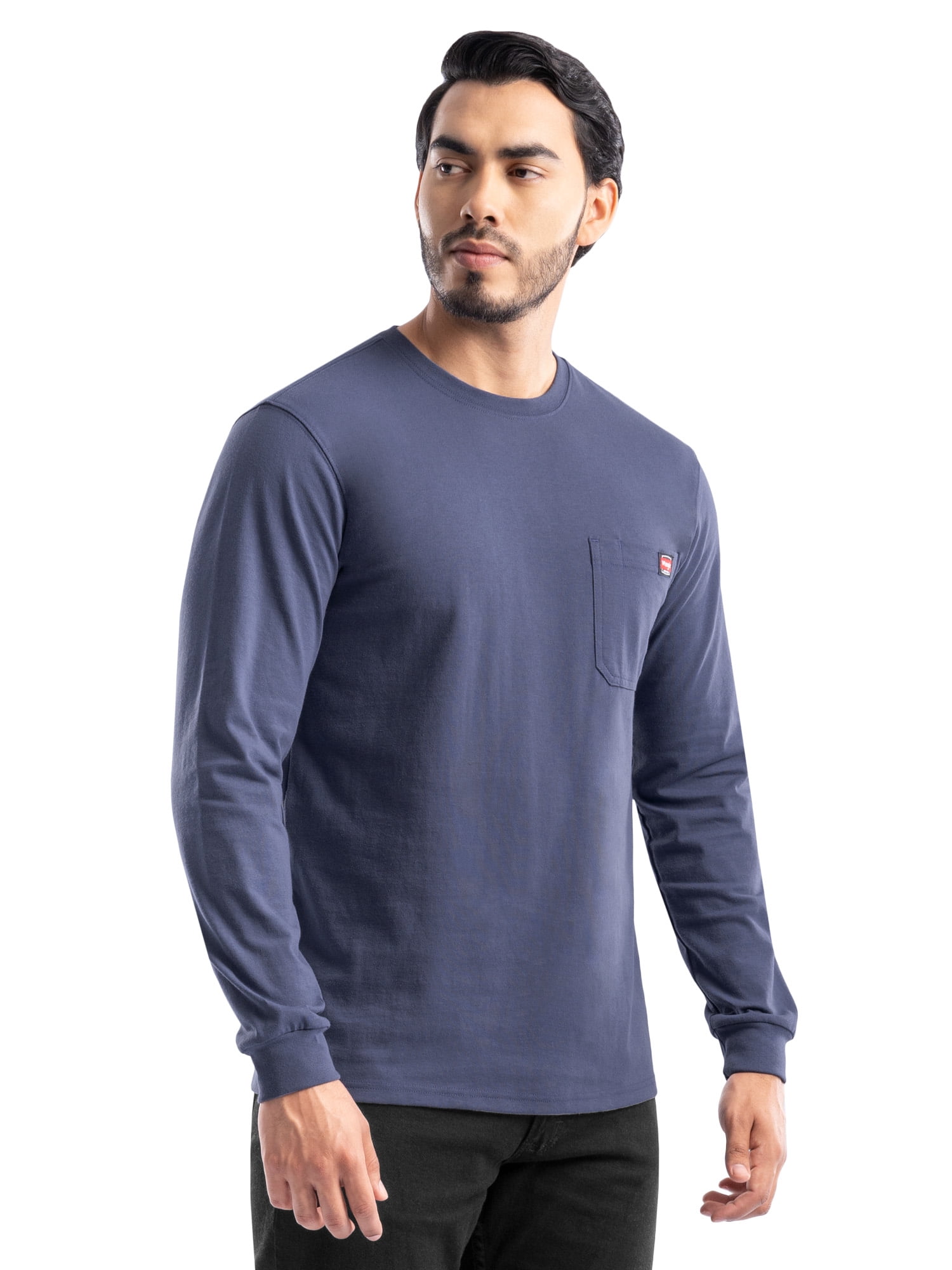 Wrangler Workwear Men's Long Sleeve Heavyweight Work Pocket T-Shirt, Size S-5XL (Men's and Big Men's)