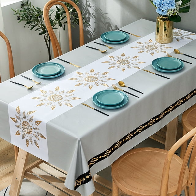 pvc Waterproof Tablecloth Hotel Tablecloth Party Holiday Evening Restaurant Meal Covering Cloth Tablecloth Oil-proof