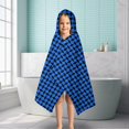 thumbnail image 6 of Blue Black Geometric Pattern Hooded Bath Towel，50"x30" for Ages 3 To 12 Kids, Quick Dry Lightweight Soft Microfiber Hood Beach Towel Cover Up for Kids, 6 of 7