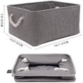 thumbnail image 3 of Boîtes de Rangement Pliables, Grands Paniers en Tissu, Lot de 3 (Gris, Grand), 3 of 5