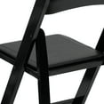 thumbnail image 4 of Flash Furniture 4 Pack HERCULES Series Black Wood Folding Chair with Vinyl Padded Seat, 4 of 5
