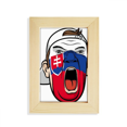 thumbnail image 1 of Slovakia Flag Painting Makeup Cap Desktop Display Photo Frame Picture Art Painting 5x7 inch, 1 of 3