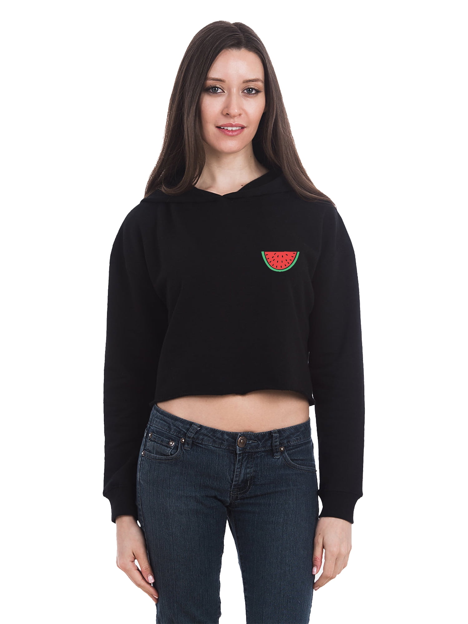 black cropped crewneck