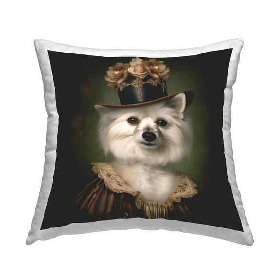 Stupell Industries Vintage Style Dog Portrait Decorative Printed Throw Pillow, 18 x 18