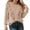 Khaki, variant on Women's Casual Knitted Pullover Sweater with Elegant Fringe Tassel Details and Comfortable Crewneck Design for Everyday Wear Pink M