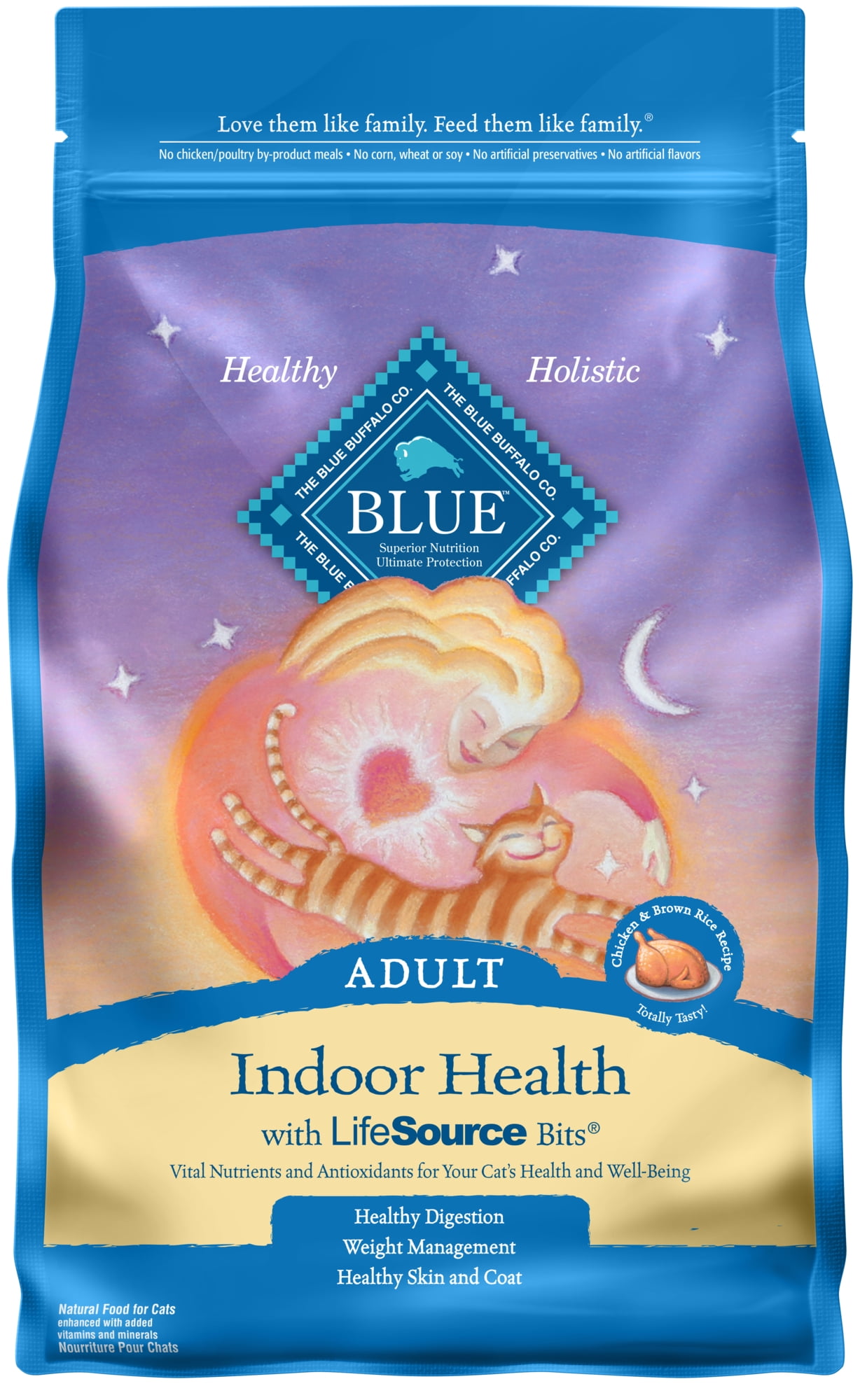 Blue Buffalo Indoor Health Natural Adult Dry Cat Food, Chicken & Brown